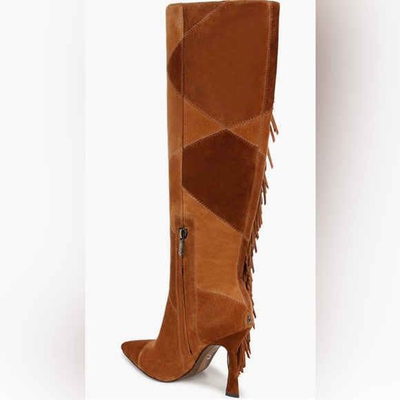 Like New: Sam Edelman ‘Ellis’ Brown Suede Fringe Over the Knee Boots - Picture 4 of 8